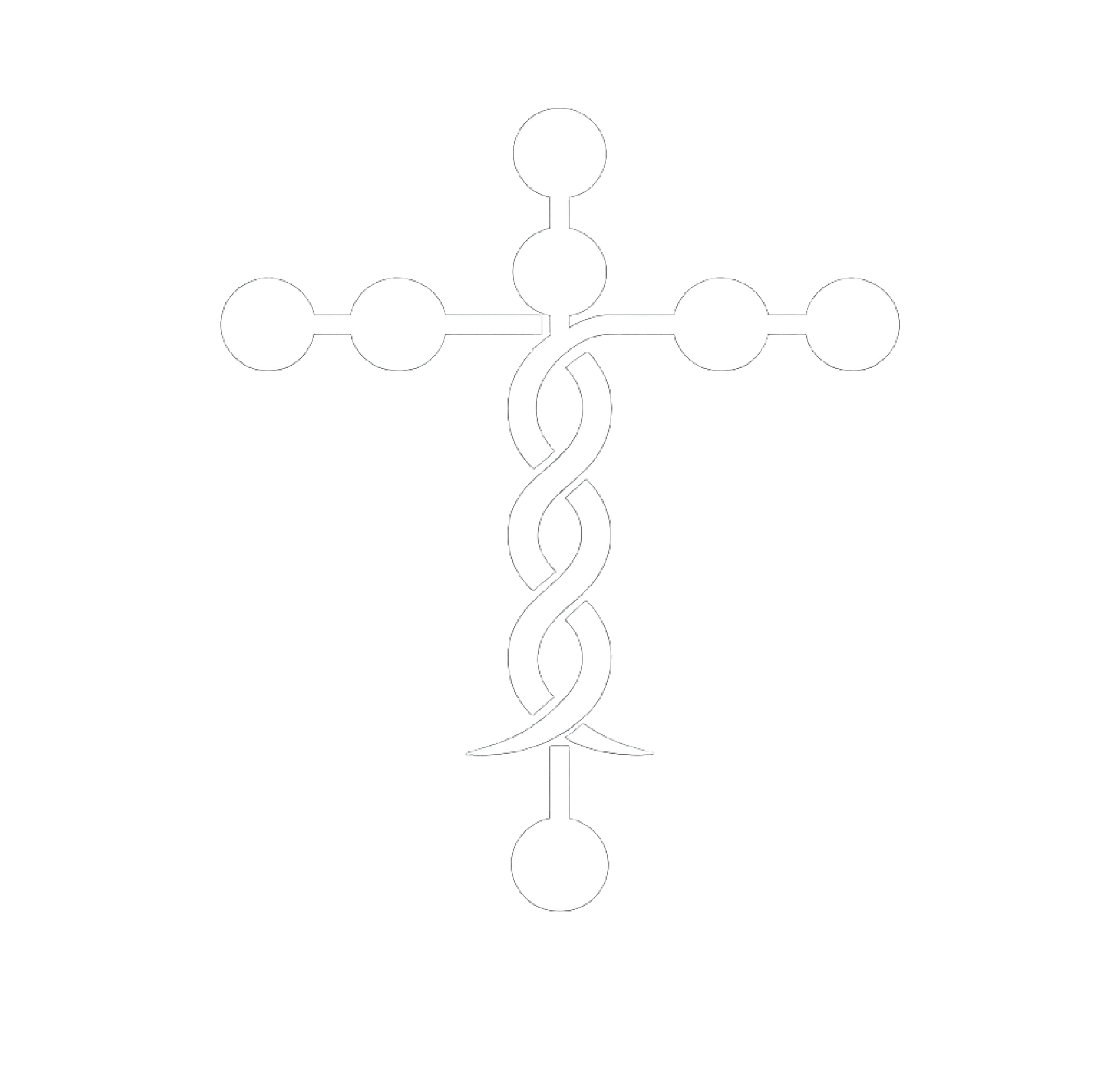 The Laminin cross at the heart of the Rhema Research Labs brand mark